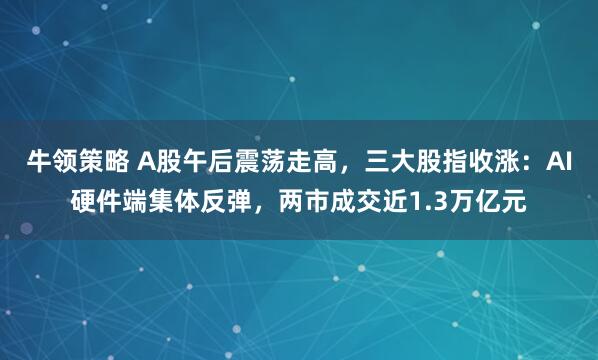 牛领策略 A股午后震荡走高，三大股指收涨：AI硬件端集体反弹，两市成交近1.3万亿元
