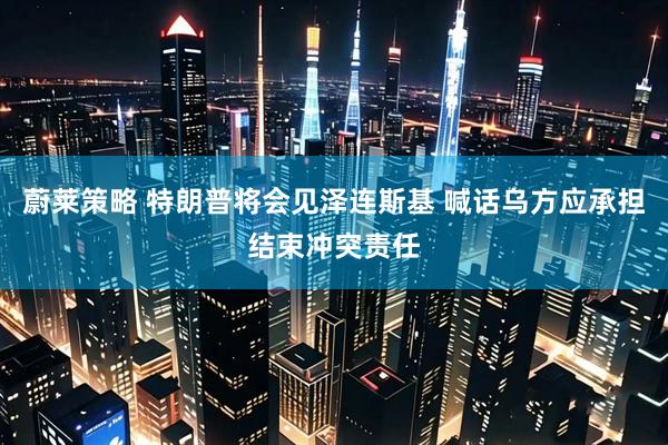 蔚莱策略 特朗普将会见泽连斯基 喊话乌方应承担结束冲突责任