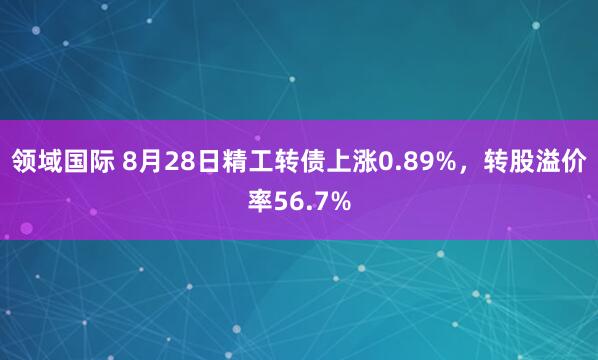 领域国际 8月28日精工转债上涨0.89%，转股溢价率56.7%
