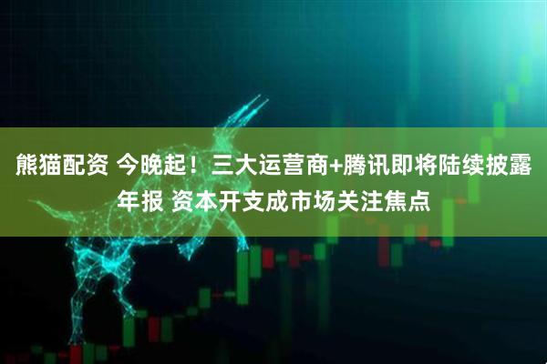 熊猫配资 今晚起！三大运营商+腾讯即将陆续披露年报 资本开支成市场关注焦点