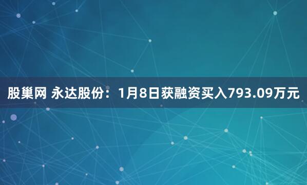 股巢网 永达股份：1月8日获融资买入793.09万元